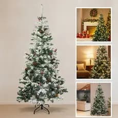 Arvore Natal 1,80m 320 Galhos Navada Pinheiro Natalino Luxo Decoração Fácil Montar Alta Qualidade
