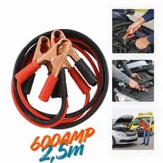 Kit Cabo Chupeta Automotivo 2,5m Reforçado Partida Auxiliar Rápida Carro Moto Bateria Emergência