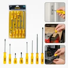 Kit 8 Chaves Fenda Philips Profissional Aço Cabo Ergonômico Antiderrapante  Punho Plástico Reforçado