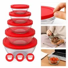 Kit 5 Potes de Vidro Hermético Tampa Fechamento hermético Vedação total zero contaminação alimentos crocantes  frescos
