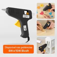 Pistola Cola Quente Bivolt 8W15W Profissional Artesanato Madeira Plástico Escolar Doméstica Precisão