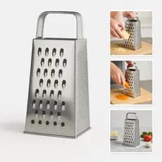 Ralador Inox Quatro Faces Profissional Ergonômico Utensilio Cozinha Corte Fino Grosso Fatiador