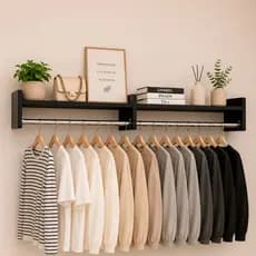 Kit 2 Cabideiro de Parede Closet Arara de Roupas  Quarto