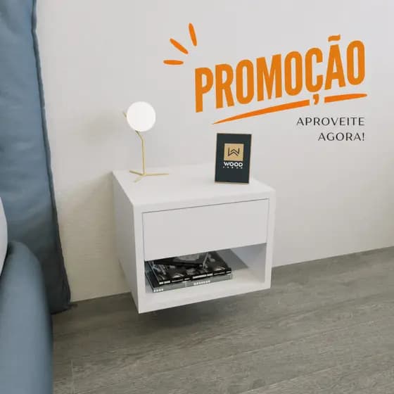 Mesa de cabeceira Mesinha suspensa com gaveta Decorativo