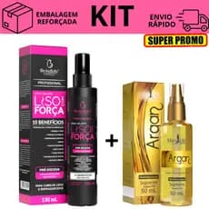 Óleo para cabelo Reparador de pontas profissional + Protetor termico cabelo Liso com força Bio Instinto