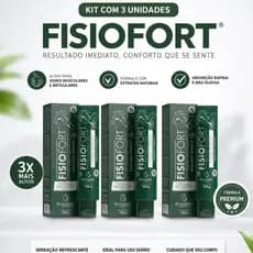 Kit 03 Pomada FISIOFORT massageadora desodorante Bio instinto academia dores musculares treino 150g