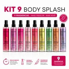 Kit 9 Body splash Desodorante Corporal Pos Banho Fragrâncias Marcante Bio Instinto 130ml