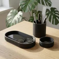 Organizador Multiuso Canelado Banheiro Mesa de trabalho Fosco Porta Canetas Escritório e Home Office