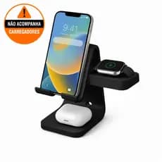 Suporte de Carregamento 3 em 1 para iPhone, Apple Watch e AirPods – Estação Organizador de Mesa com Fio Oculto