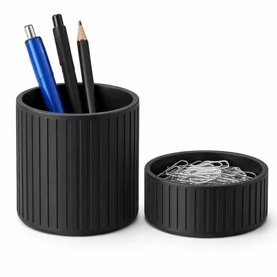 Kit Organizador de Mesa Minimalista Porta Canetas e Porta Clipes Moderno
