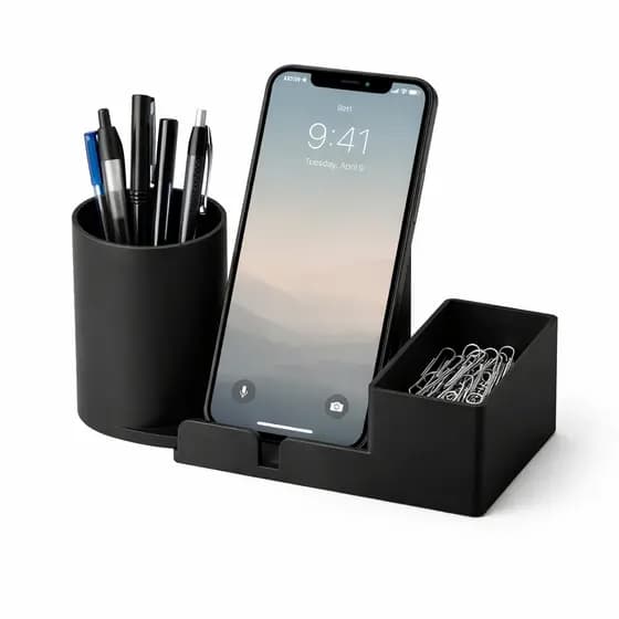 Organizador de Mesa 3 em 1 com Suporte para Celular Porta Canetas e Clips Organizador de Escritório