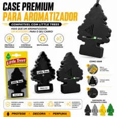 Case para Little Trees Aromatizador Carro Regulável Reutilizável Controle de Aroma Black Ice Vannila Cheirinho Carro