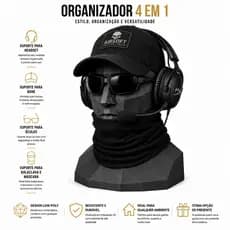 Busto Organizador Airsoft para Headset, Boné, Balaclava e Óculos | Decoração Gamer Low Poly