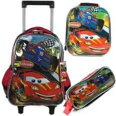 mochila escolar menino rodinhas lancheira estojo kars kids