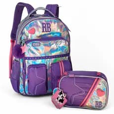 Mochila Rebecca Bonbon holográfica RB27020 original + estojo