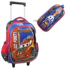 Kit Mochila escolar Rodinha Carros Kars kids MC3852 + Estojo