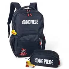 Kit Mochila One Piece Escolar Costas + Estojo Triplo Anime