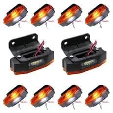10 Sinaleira Lanterna Lateral Led Peixinho Caminhão Carreta Com Vigia Laranja
