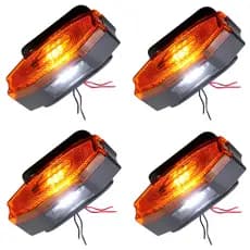 4 Sinaleira Lanterna Lateral Led Peixinho Caminhão Carreta Com Vigia Laranja ou Cristal