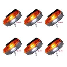 6 Sinaleira Lanterna Lateral Led Peixinho Caminhão Carreta Com Vigia Laranja