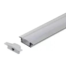 Kit Perfil Embutido Slim 24mm Aluminio Para Fita De Led 2x1 Metro