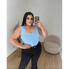 Body Malha Fria de Alça Larga Plus Size
