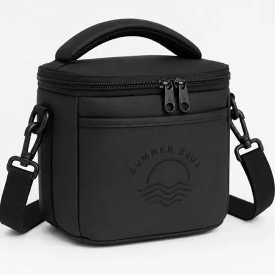 Bolsa Térmica Fitness Impermeável Academia Lancheira Marmiteira Viagem Preta