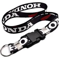1 Chaveiro HONDA Cycles Moto Cordão Preto/Vermelho