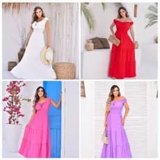 vestido longo ciganinha