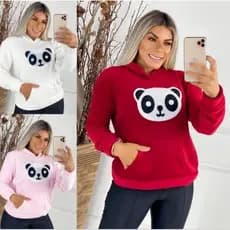 Blusinha de frio com capuz Moleton do panda