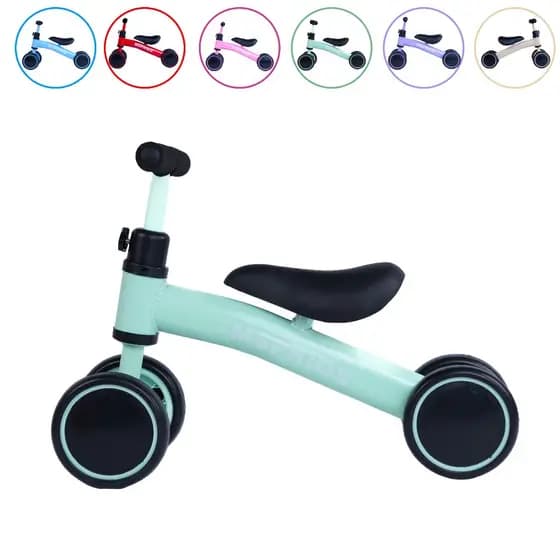 Bicicleta De Equilíbrio 4 Rodas Bebê Sem Pedal Infantil Quadro Metal