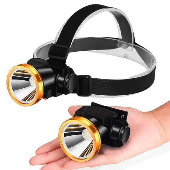 Lanterna De Cabeça Capacete Led Potente Recarregável Bike Trilha Pro Escavação Caverna Camping Pesca