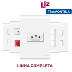 Tomadas E Interruptores Profissional Tramontina Linha Liz Tomada 10A - 20A Termoplástico Antichama