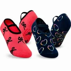 Kit 2 Pares Meia Sapatilha Antiderrapante Infantil Menina