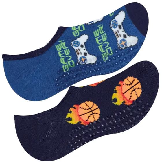 Kit 2 Pares Meia Sapatilha Antiderrapante Infantil Menino