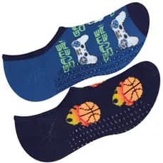 Kit 2 Pares Meia Sapatilha Antiderrapante Infantil Menino
