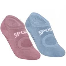 Kit 2 Meia Sapatilhas Feminina Antiderrapante Yoga Pilates Selene
