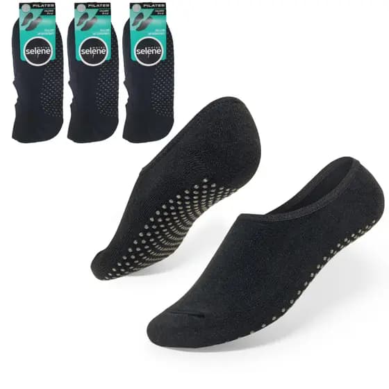 Kit 3 Pares Meias Sapatilha Antiderrapante Pilates Masculina