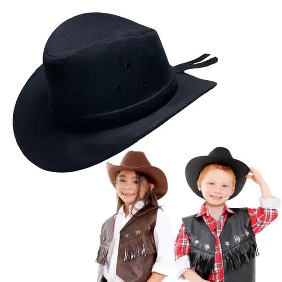 Chapéu Cowboy Infantil Criança Country Junina Rodeio Camurça