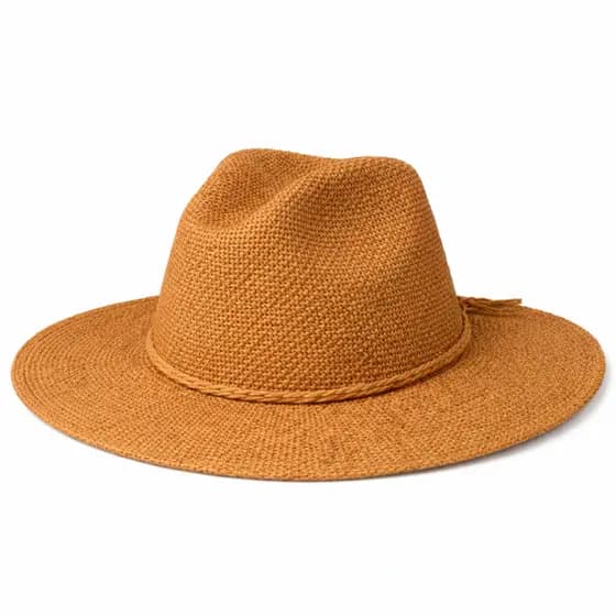Chapéu Moda Panamá Feminino Masculino Unissex Aba Larga Em Palha Estilo Fedora Casual Praia Verão