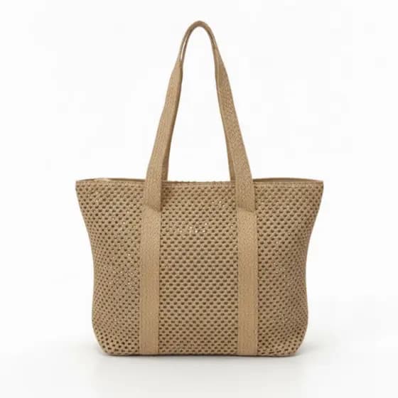 Bolsa Praia Feminina Grande Verão Alça Grande Ombro Zíper Férias Moda Verão Sacola
