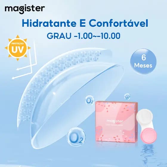 [-1.00~-10.00] Magister Lentes De Contato Com Grau Miopia Natural Transparentes Confortáveis 1 Par 14.0mm 6 Meses