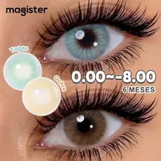 [0.00~-8.00] Magister Lente De Contato Com Grau Coloridas Hidrocor Natural 14mm 1Par 6 Meses+Estojo
