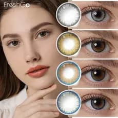 Freshgo Lentes De Contato Anual Coloridas Para Maquiagem Naturais 14mm-14.5mm Khaki Hazel