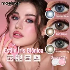 [📣🆕] Magister Lentes De Contato Com Grau Miopia Colorida Iris Style olhar misto para os olhos 1 Par Azul Castanho