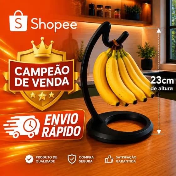 Suporte Para Bananas Premium 23cm  Organizador Fruteira Suspensa Anti Amassado Cozinha Barato