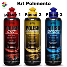 Kit Polimento Pérola Polish Corte Lustro E Refino Para Automóveis/carros
