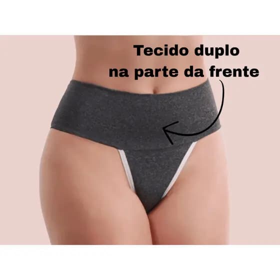 KIT 3 Calcinha Cintura Alta Cós Duplo