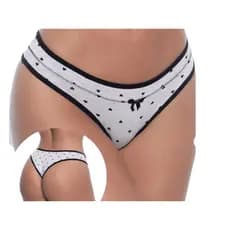 kit 03 Calcinha Feminina Algodão Egípcio - Mesclada Estampada Com Viés Colorido