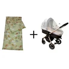 Colchonete e Travesseiro + Mosquiteiro para Carrinho de Bebê